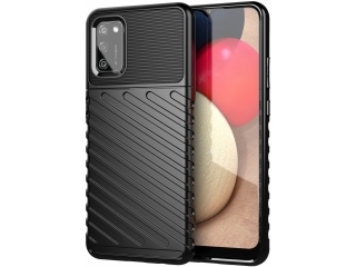 Samsung Galaxy A02s SpaceCase Stripes Impact-Resistant Hülle schwarz