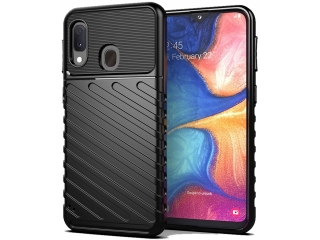 Samsung Galaxy A20e SpaceCase Stripes Impact-Resistant Hülle schwarz