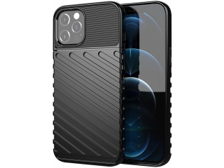 Apple iPhone 12 Pro Max SpaceCase Stripes Impact-Resistant Hülle schwarz
