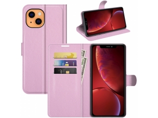 Apple iPhone 13 mini Lederhülle Portemonnaie Karten Etui rosa