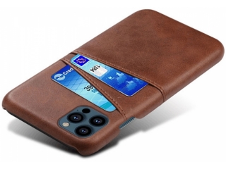 Apple iPhone 13 Pro Leder Case Hülle für Bank & Kreditkarten braun