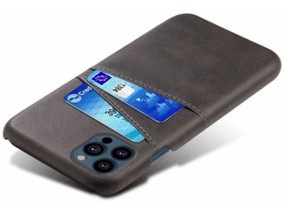 Apple iPhone 13 Pro Leder Case Hülle für Bank & Kreditkarten schwarz