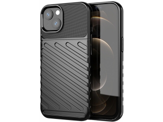 Apple iPhone 13 SpaceCase Stripes Impact-Resistant Hülle schwarz