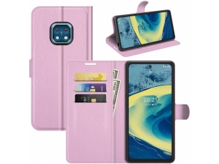 Nokia XR20 Lederhülle Portemonnaie Karten Etui rosa