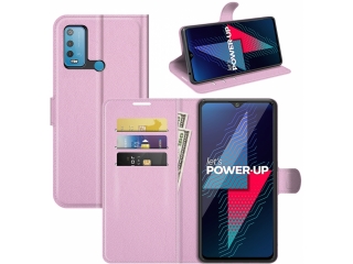 Wiko Power U30 Lederhülle Portemonnaie Karten Etui rosa