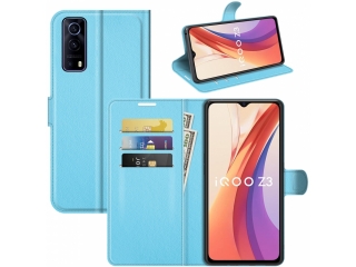 Vivo Y72 5G Lederhülle Portemonnaie Karten Etui hellblau