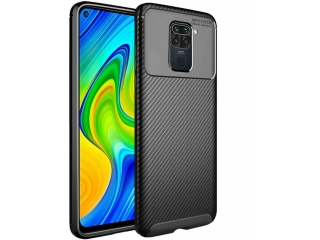 Xiaomi Redmi Note 9 Carbon Design Hülle TPU Case flexibel schwarz