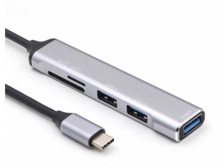 USB-C OTG Hub mit 3-Fach USB 3.0 mit SD MicroSD Karten Slot Cardreader