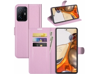 Xiaomi 11T Lederhülle Portemonnaie Karten Etui rosa