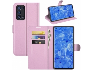 Oppo Reno6 Pro 5G Lederhülle Portemonnaie Karten Etui rosa