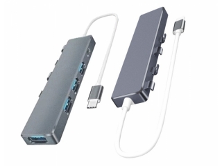 USB-C OTG Hub mit 4-Fach USB 3.0 und USB-C Power-In für Stromversorung