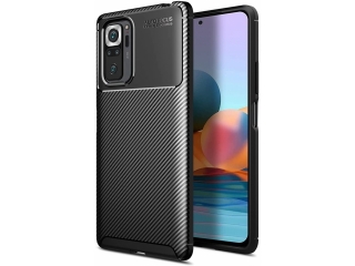 Xiaomi Redmi Note 10S Carbon Design Hülle TPU Case flexibel schwarz