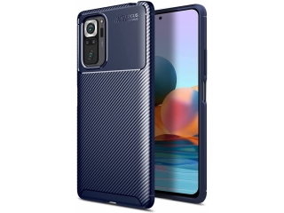 Xiaomi Redmi Note 10S Carbon Design Hülle TPU Case flexibel blau