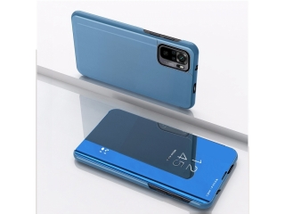 Xiaomi Redmi Note 10S Flip Cover Clear View Case transparent blau