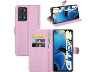 Realme GT Neo2 Lederhülle Portemonnaie Karten Etui rosa