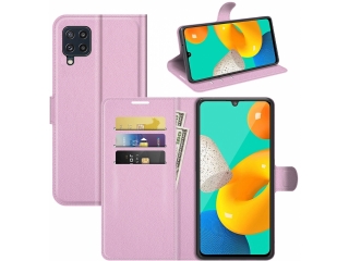 Samsung Galaxy M32 Lederhülle Portemonnaie Karten Etui rosa