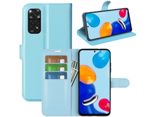 Xiaomi Redmi Note 11S Lederhülle Portemonnaie Karten Etui hellblau