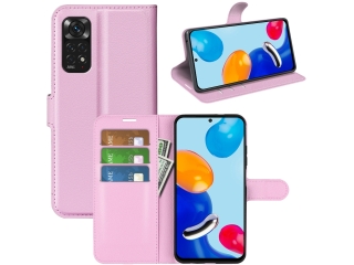 Xiaomi Redmi Note 11S Lederhülle Portemonnaie Karten Etui rosa