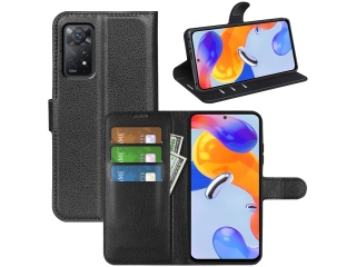 Xiaomi Redmi Note 11 Pro Lederhülle Portemonnaie Karten Etui schwarz