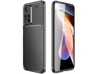 Xiaomi Redmi Note 11 Pro Carbon Design Hülle TPU Case flexibel schwarz