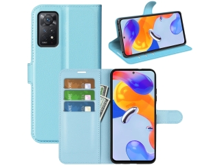 Xiaomi Redmi Note 11 Pro+ 5G Lederhülle Portemonnaie Karten Etui hellblau