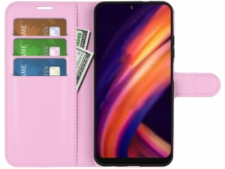 Motorola Edge X30 Lederhülle Portemonnaie Karten Etui rosa