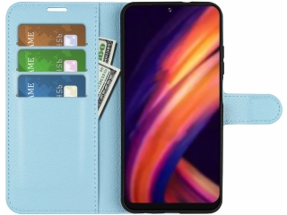 Motorola Edge X30 Ledertasche Portemonnaie Karten Hülle hellblau