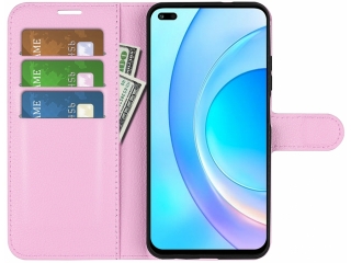 Honor 50 Lite Lederhülle Portemonnaie Karten Etui rosa