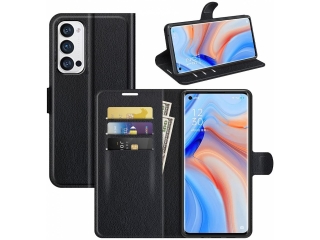 Oppo Find X3 Neo Lederhülle Portemonnaie Karten Etui schwarz