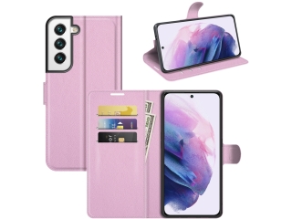 Samsung Galaxy S22 Lederhülle Portemonnaie Karten Etui rosa