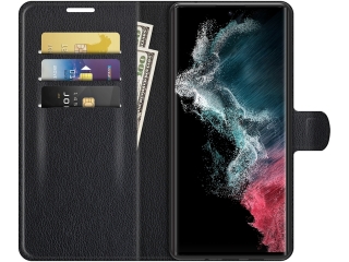 Samsung Galaxy S22 Ultra Lederhülle Portemonnaie Karten Etui schwarz