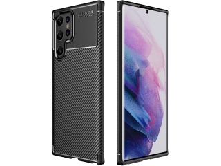 Samsung Galaxy S22 Ultra Carbon Design Hülle TPU Case flexibel schwarz