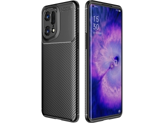 Oppo Find X5 Carbon Design Hülle TPU Case flexibel schwarz