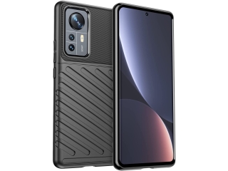 Xiaomi 12 SpaceCase Stripes Impact-Resistant Hülle schwarz