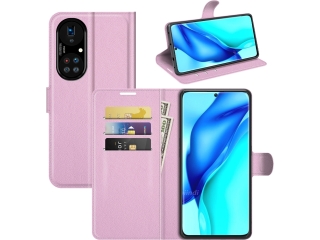 Huawei P50 Pro Lederhülle Portemonnaie Karten Etui rosa