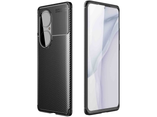 Huawei P50 Pro Carbon Design Hülle TPU Case flexibel schwarz