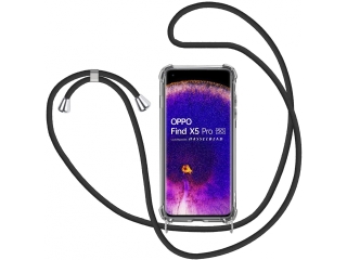 Oppo Find X5 Pro Handykette Necklace Hülle Gummi transparent