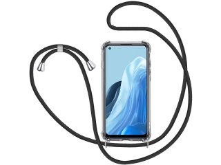 Oppo Find X5 Lite Handykette Necklace Hülle Gummi transparent