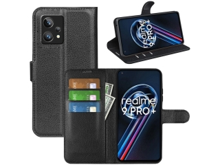 Realme 9 Pro+ Lederhülle Portemonnaie Karten Etui schwarz
