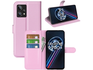Realme 9 Pro+ Lederhülle Portemonnaie Karten Etui rosa