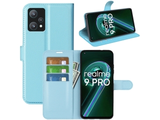 Realme 9 Pro Lederhülle Portemonnaie Karten Etui hellblau