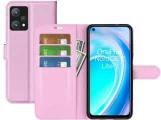OnePlus Nord CE 2 Lite 5G Lederhülle Portemonnaie Karten Etui rosa