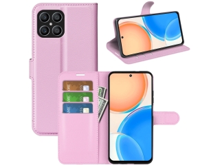 Honor X8 Lederhülle Portemonnaie Karten Etui rosa