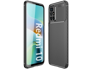 Xiaomi Redmi 10 2022 Carbon Design Hülle TPU Case flexibel schwarz