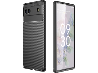 Google Pixel 6a Carbon Design Hülle TPU Case flexibel schwarz