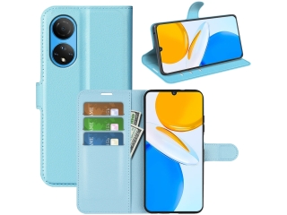 Honor X7 Lederhülle Portemonnaie Karten Etui hellblau