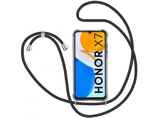 Honor X7 Handykette Necklace Hülle Gummi transparent
