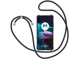 Motorola Edge 30 Handykette Necklace Hülle Gummi transparent