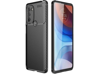 Motorola Moto G31 Carbon Design Hülle TPU Case flexibel schwarz