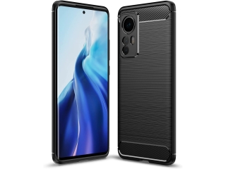 Xiaomi 12X Carbon Gummi Hülle TPU Case schwarz